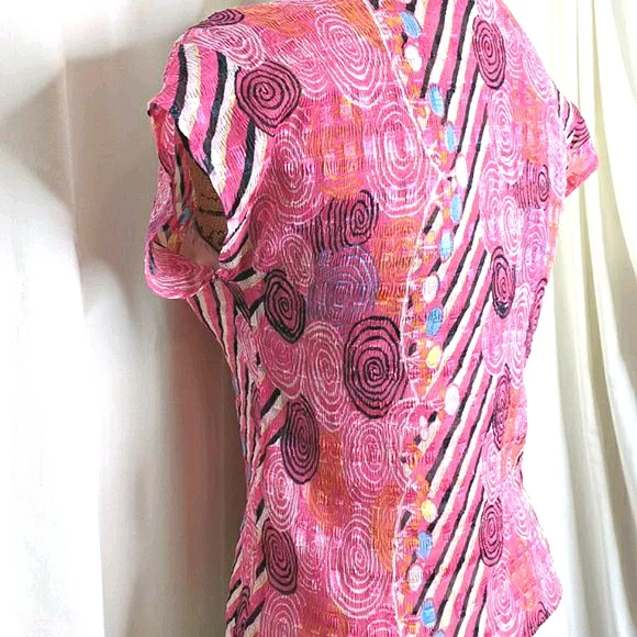 Belissimo NY Pink Crystal Short Sleeve Top - Picture 7 of 13